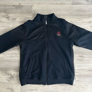 Jordan Sweater Mens Large Black Full Zip Hoodie Sweatshirt Flight Club Fleece